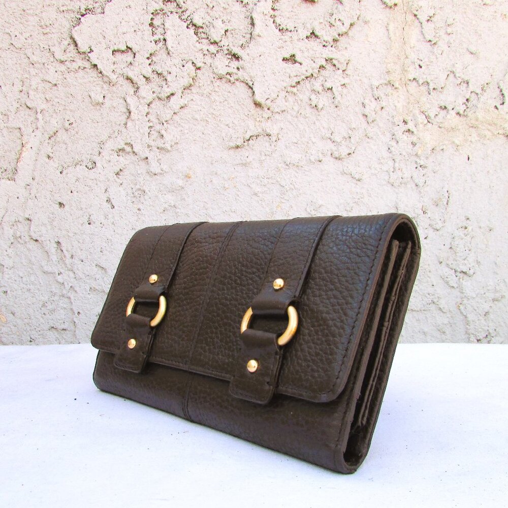 Wilsons Leather brown leather wallet 7 3/8"X 4 1/4" - Picture 3 of 7